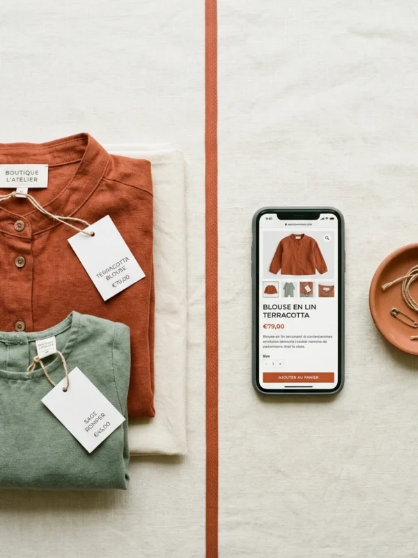 Collections WooCommerce en ligne chaque mois — M TA COM Mise en ligne collections WooCommerce mensuelle — fiches produit optimisées M TA COM
